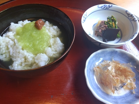 美山荘のランチ お茶漬け ふきのすりおろし